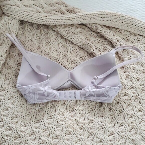 Aerie Real Sunnie Wireless Lilac T Shirt Bra Lightly padded- Fits 32B or 30B - Picture 2 of 13